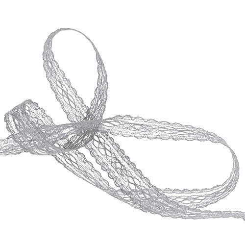 Floristik24 Ribbon lace gray 16mm 20m