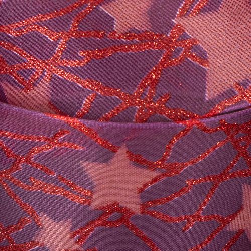 Glittering star-patterned decorative ribbon for Christmas decorations, 40mm x 15m | Floristik24.ie