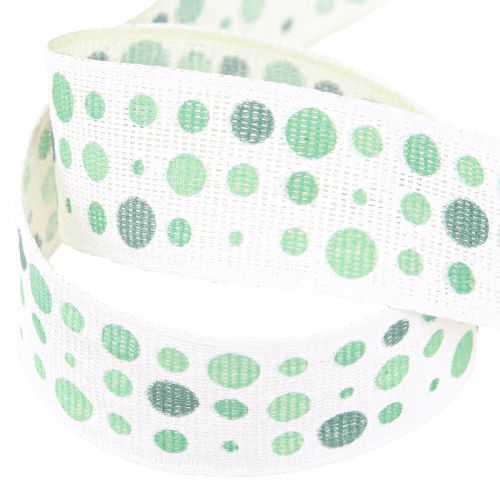 Product Ribbon Turquoise Dots Maritime Cotton Ribbon 25mm 18m