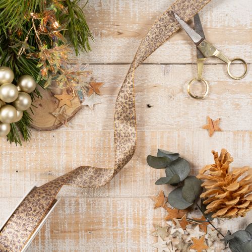 Leopard print gift ribbon for creative decoration and floristry, 25mm x 20m | Floristik24.ie