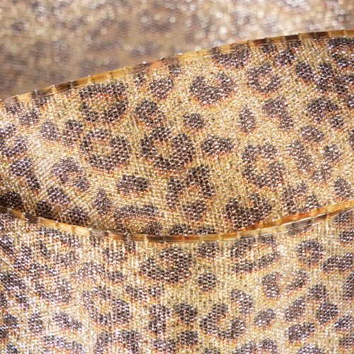 Leopard print gift ribbon for creative decoration and floristry, 25mm x 20m | Floristik24.ie