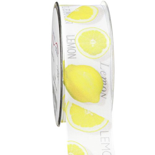 Product Ribbon Lemons Decorative Ribbon Summer Fabric Ribbon Yellow 40mm 15m