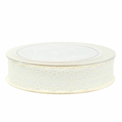 Floristik24 Lace ribbon cream 26mm 20m