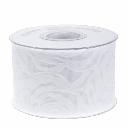 Floristik24 Deco ribbon roses wide white 63mm 20m