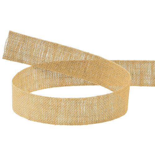 Floristik24 Decorative ribbon natural brown linen ribbon 25mm 20m