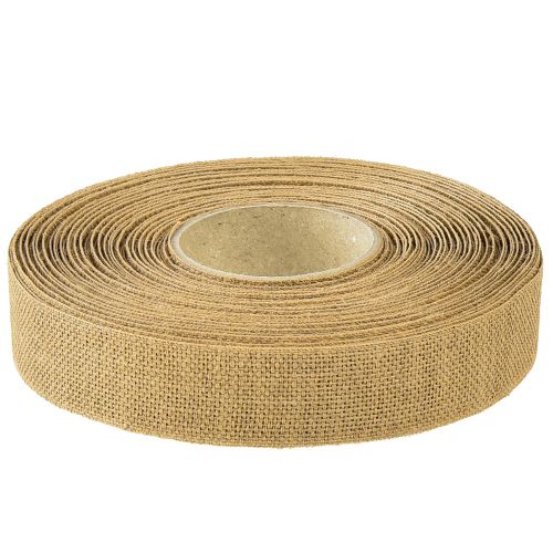 Floristik24 Decorative ribbon natural brown linen ribbon 25mm 20m