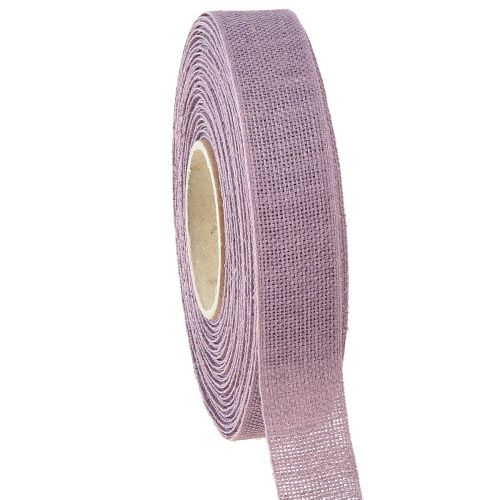 Decorative ribbon natural purple linen ribbon 25mm 20m