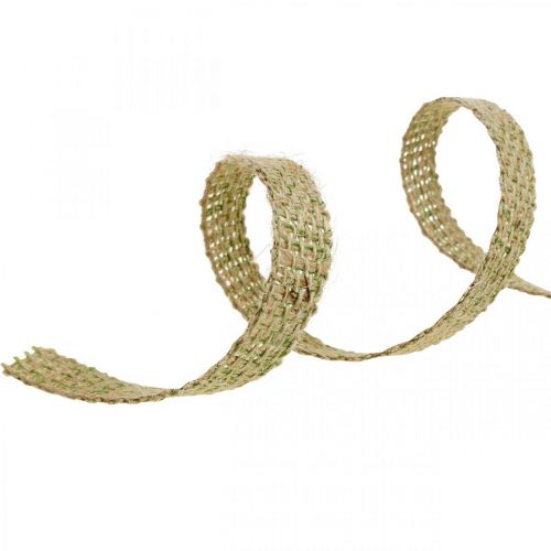 Floristik24 Deco ribbon jute green, nature 12mm Colorful jute ribbon jute decoration 10m