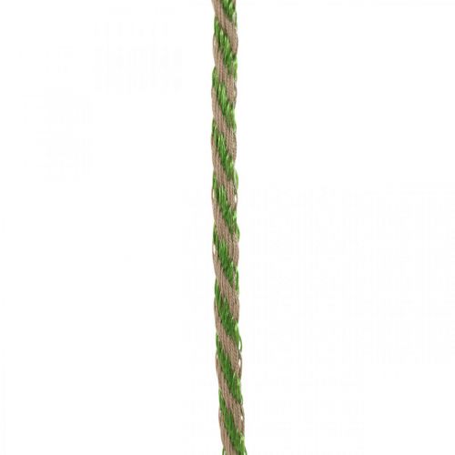Floristik24 Deco ribbon linen green, natural 4mm gift ribbon decorative ribbon 20m