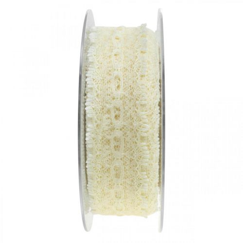 Floristik24 Lace Ribbon Wedding Decor Romantic Cream White W35mm L20m