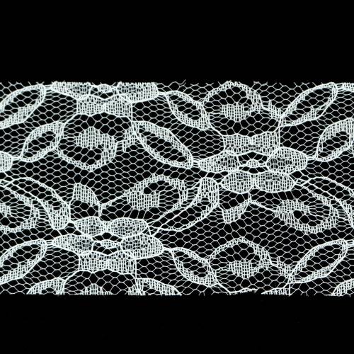 Product Lace ribbon floral white 70mm 15m