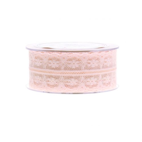 Floristik24 Lace ribbon vintage pink 40mm 20m