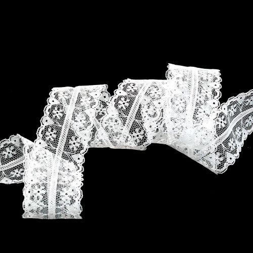 Floristik24 Lace ribbon vintage white 40mm 20m