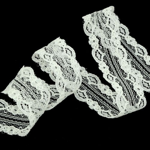 Product Lace ribbon with wavy edge cream 25mm 20m