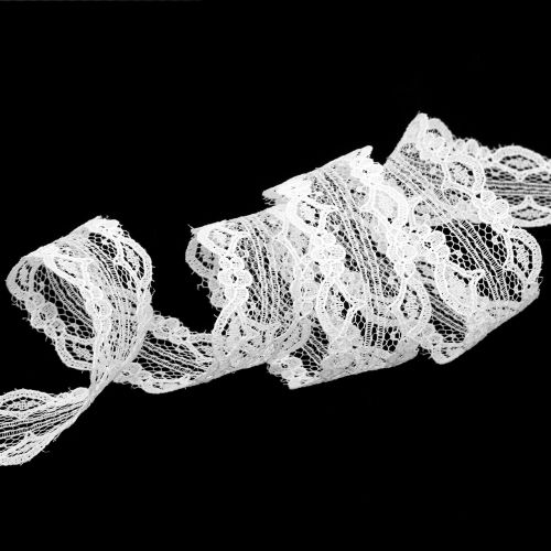 Floristik24 Lace ribbon with scalloped edge white 25mm 20m