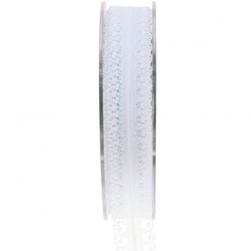 Floristik24 Lace ribbon vintage white 20mm 20m