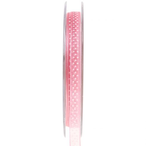 Floristik24 Decorative ribbon with dots pink 7mm L20m