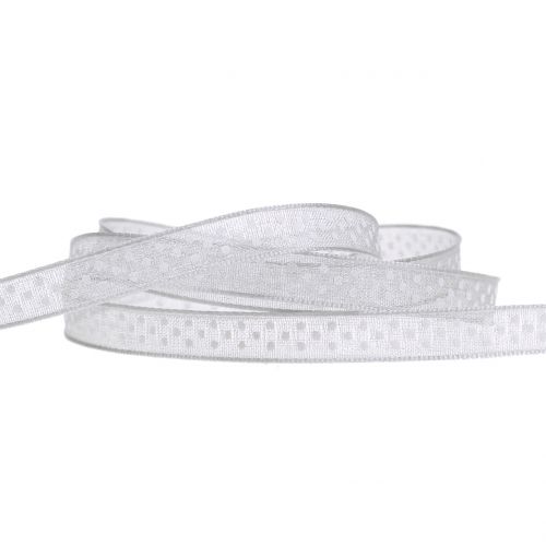 Product Decorative ribbon with dots gray 7mm L20m