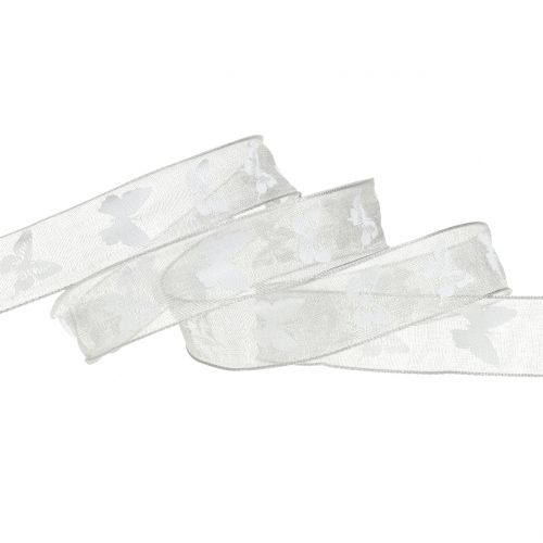 Product Organza ribbon butterfly gray 15mm 20m