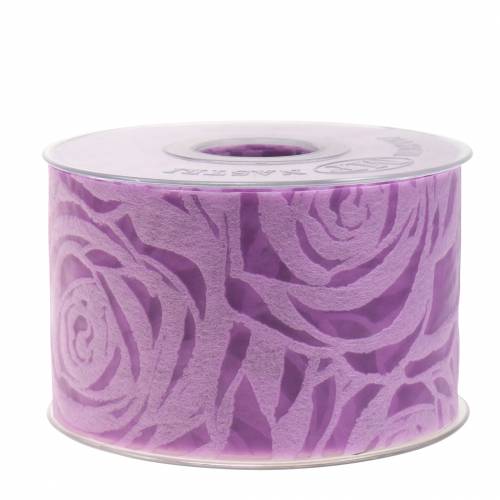 Floristik24 Deco ribbon roses wide purple 63mm 20m