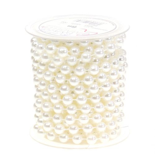 Floristik24 Pearl cord white 10mm 6m