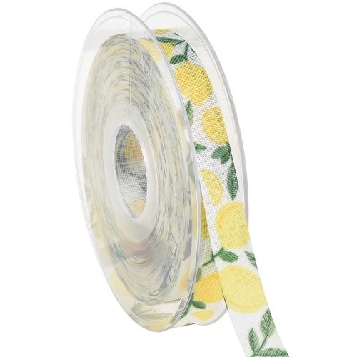 Floristik24 Gift ribbon with lemons decorative ribbon summer W15mm L20m