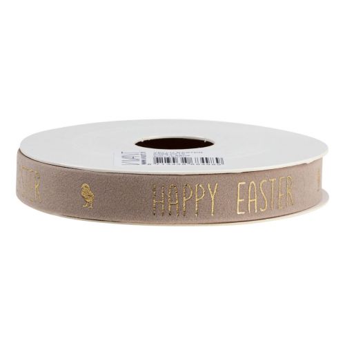 Product Velvet ribbon Happy Easter decorative ribbon brown 15mm 5m