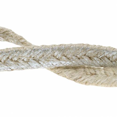 Floristik24 Cord wide jute silver 10mm 4m