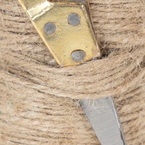 Product Ribbon spool jute ribbon with scissors Ø5cm H8cm 2pcs