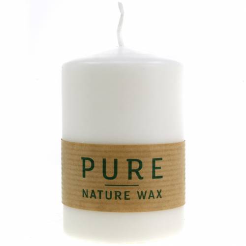 Product PURE Nature Safe Candle Pillar Candle Stearin, Rapeseed Wax 90/60mm White 1 pc