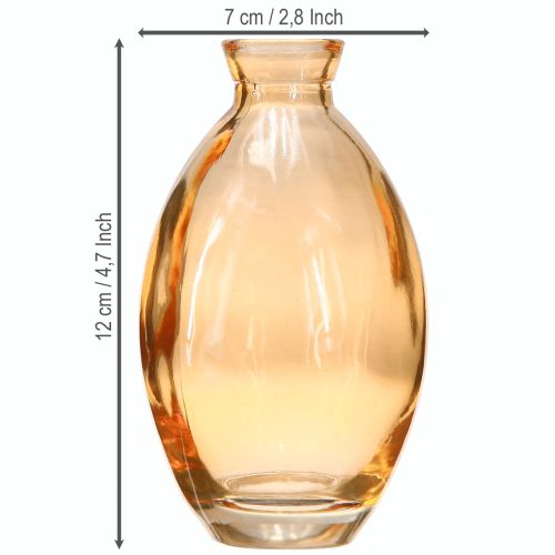 Product Bulbous vase glass mini vases orange Ø7cm H12cm 6 pcs