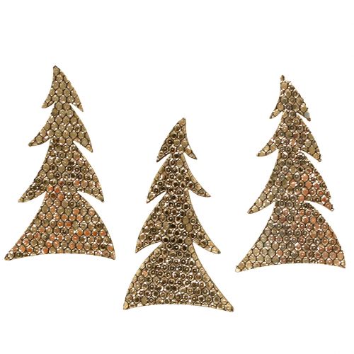 Floristik24 Scatter decoration fir wood gold 4cm 48 pcs