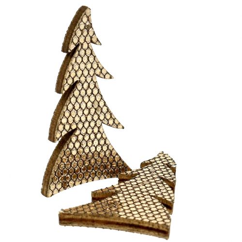 Floristik24 Scatter decoration fir wood gold 4cm 48 pcs