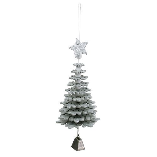 Tree to hang with bell silver 29cm