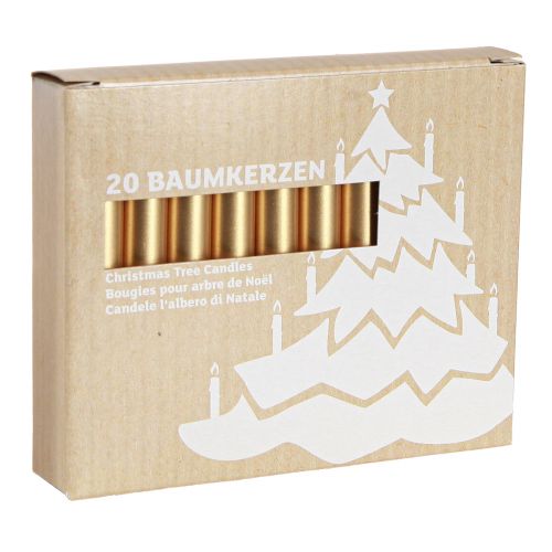 Product Tree candles candles for Christmas tree gold 13x105mm 20 pcs