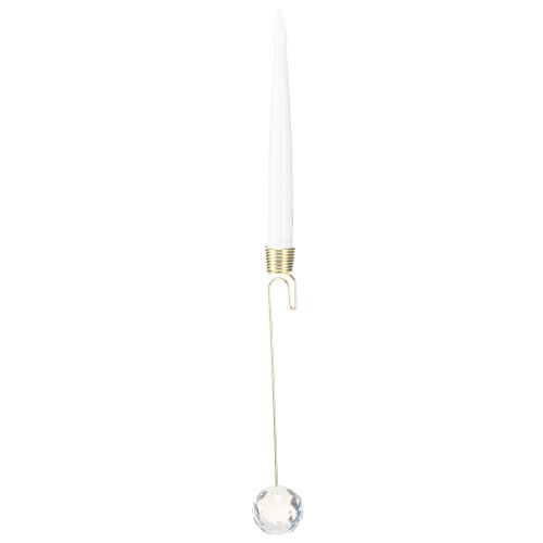 LED Tree Candles, Taper Candles with Crystal, Yellow Light, 31cm, 10 Pieces
