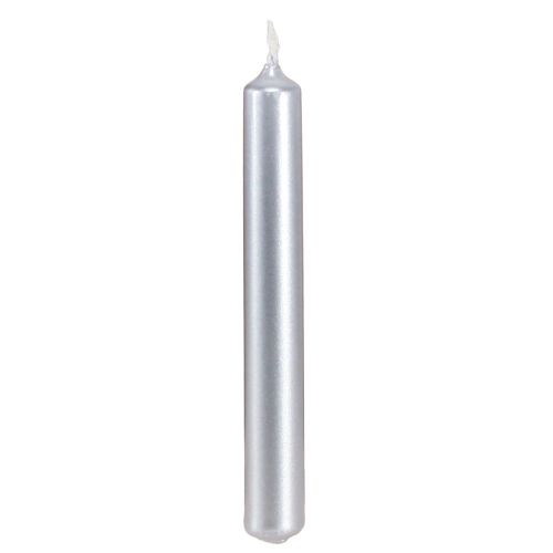 Floristik24 Tree candles Christmas tree candles silver 13x105mm 20 pcs