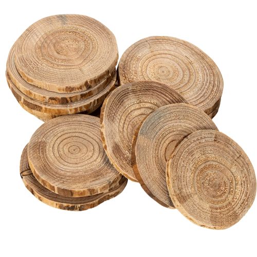 Natural round wooden slices for decoration and crafts, 6cm, 300g | Floristik24.ie