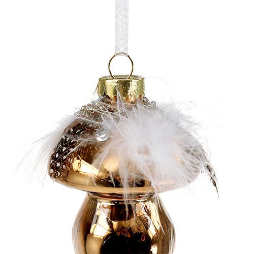 Floristik24 Tree decorations glass mushroom brown 8cm 3pcs