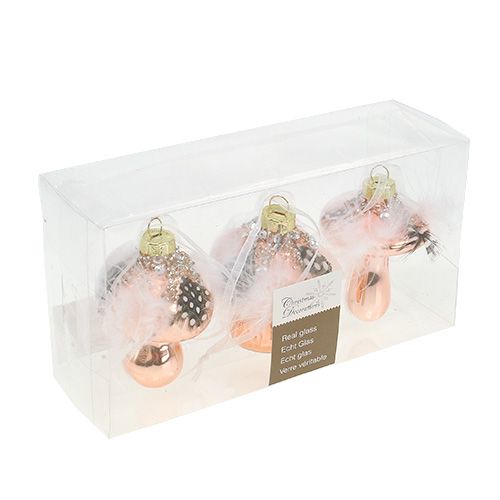 Floristik24 Tree decorations glass mushroom copper 8cm 3pcs
