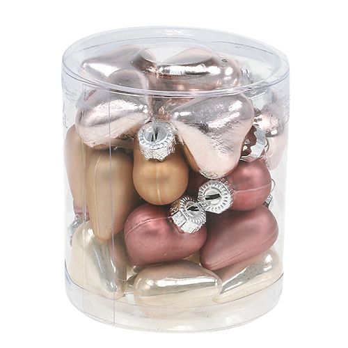 Floristik24 Tree decoration hearts mix pink 3cm 24 pcs