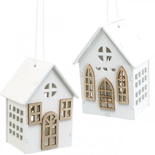 Floristik24 Christmas tree decoration, wooden house decoration H10cm 4 pcs