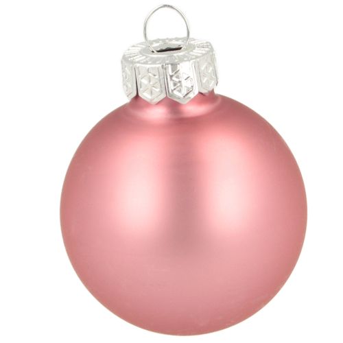 Product Tree decoration Christmas balls glass pink grey Ø4cm 24 pcs