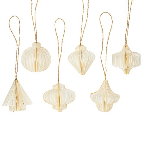 Elegant paper tree ornaments, Christmas decorations, Scandinavian look