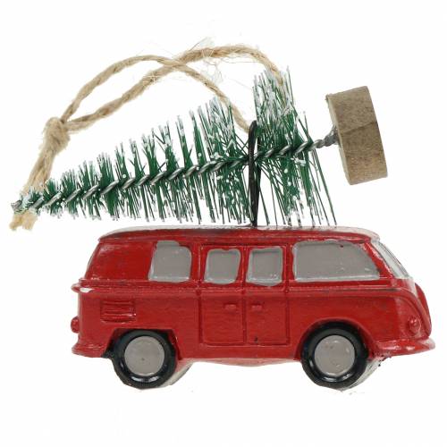 Floristik24 Tree decorations car with fir 6.5cm to hang 4pcs