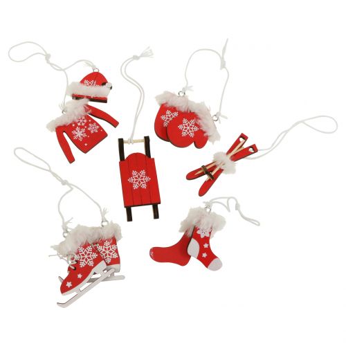 Floristik24 Tree decorations mix red, white 6-8cm 12pcs