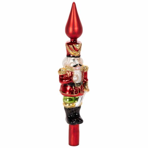 Christmas tree topper nutcracker figure in red for the Christmas tree 28cm real glass