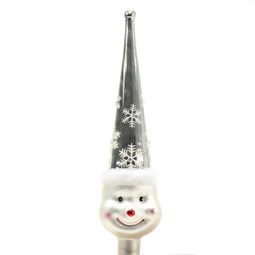 Tree top glass snowman 30cm