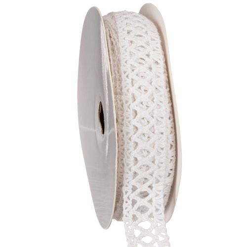 Decorative lace ribbon, cotton, for creative design, 18mm, 10m