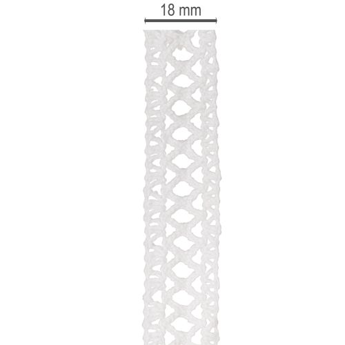 Decorative lace ribbon, cotton, for creative design, 18mm, 10m | Floristik24.ie